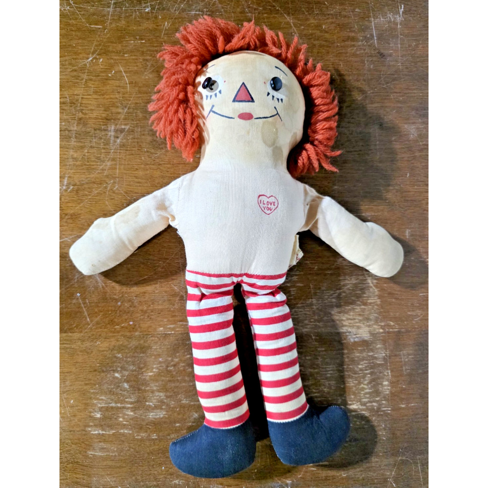 Georgene Raggedy Ann Andy Vtg 13in Awake Asleep Outlined Nose Pair 1940s Gruelle - Picture 14 of 16